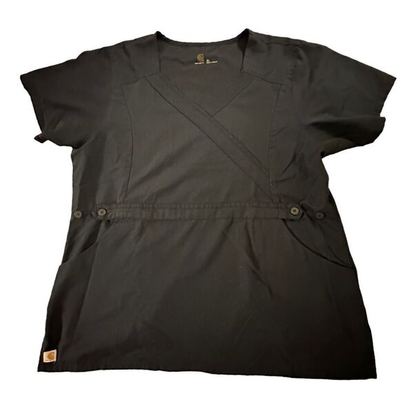 Carhartt ~ Navy Scrub Top ~ side buttons for an adjustable fit ~ size XLarge - Picture 2 of 9